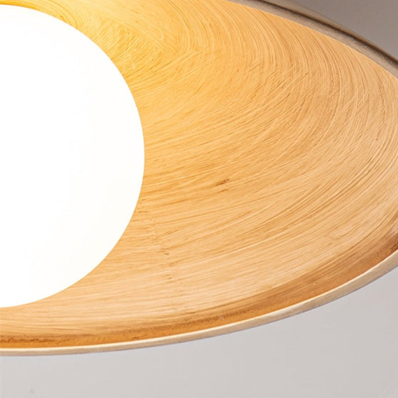 Ozawa Vintage Flush Mount Ceiling Light Wood/Metal/Glass Bar/ Hotels - Cueteks
