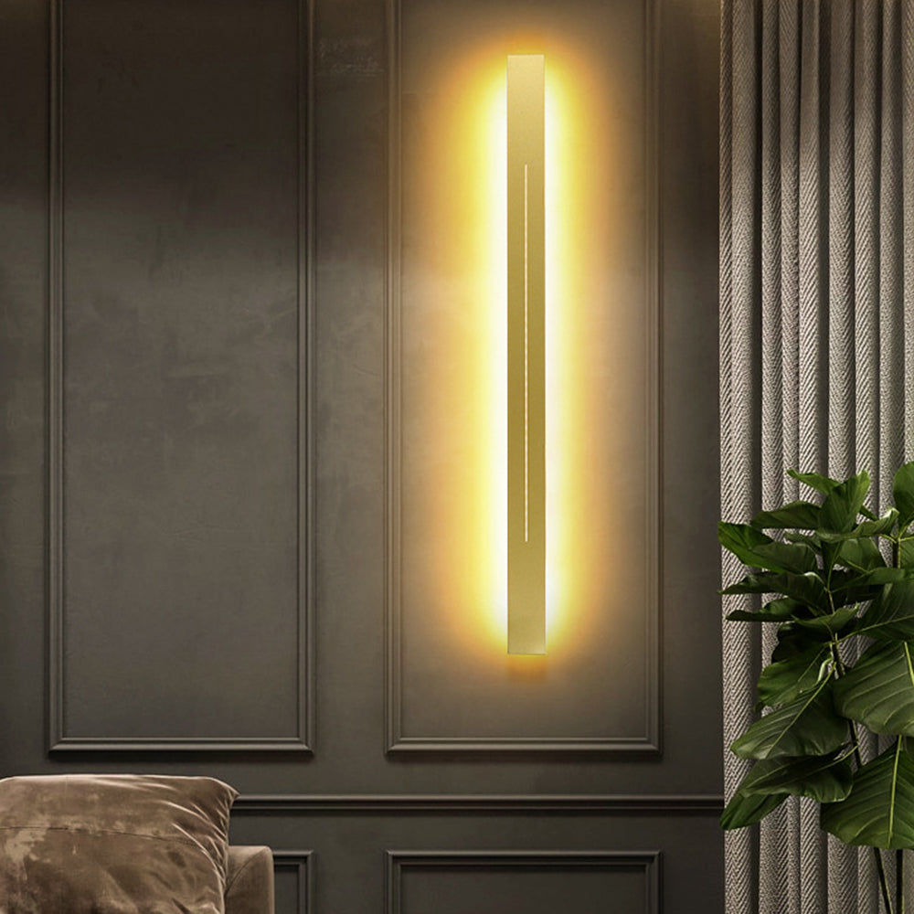Edge Modern Simple Indoor LED Wall Lamp Black Gold Metal Bedroom - Cueteks