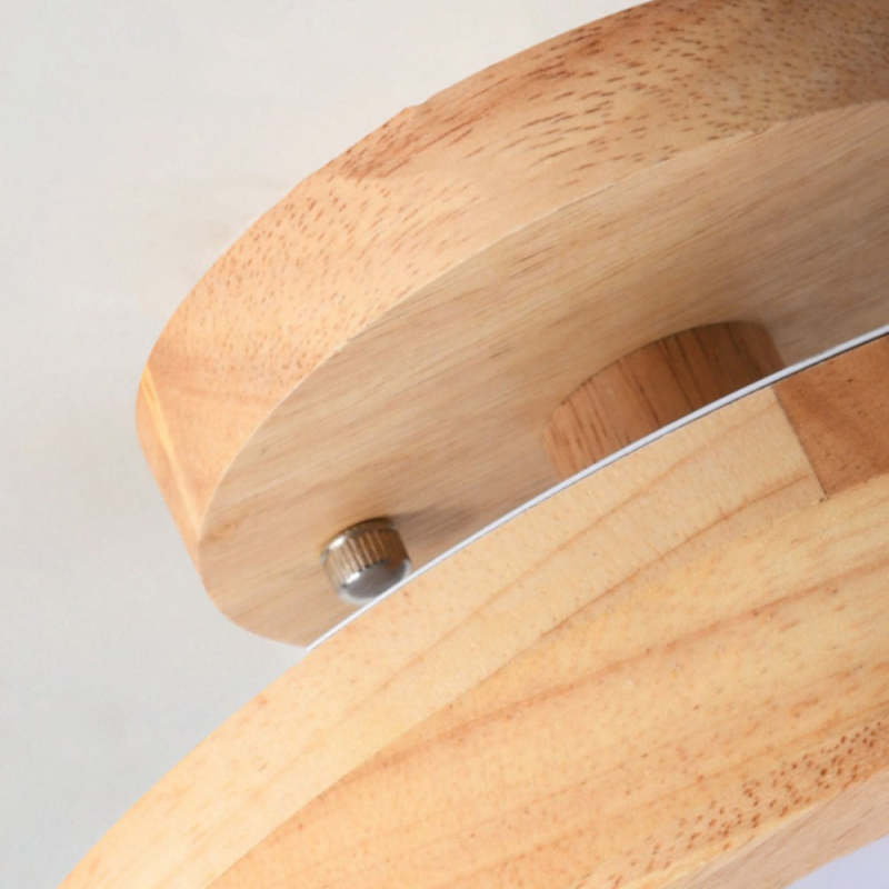 Quinn Round LED Flush Mount Ceiling Light Modern Wood/Acrylic - Cueteks