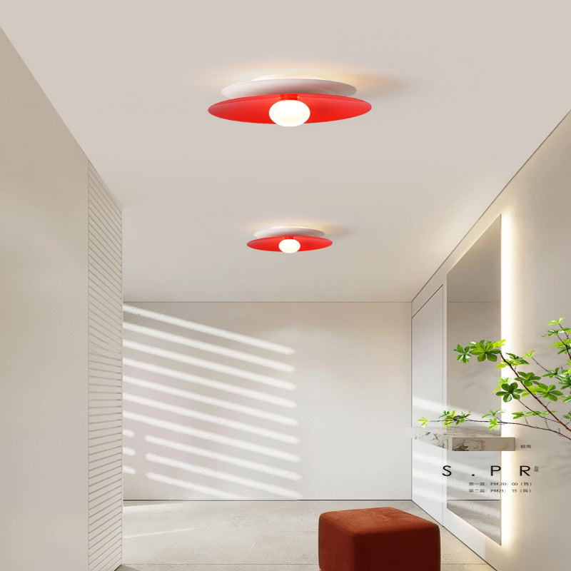Bella Modern LED Ceiling Light White Red Black Lamp Metal Balcony - Cueteks