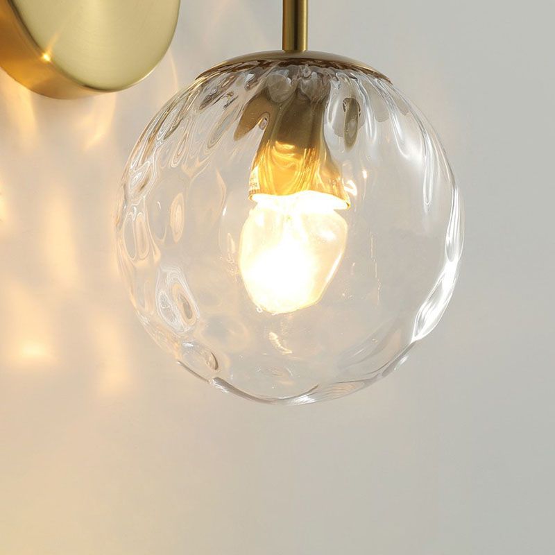 Valentina textured clear-glass globe with a photographed bulb