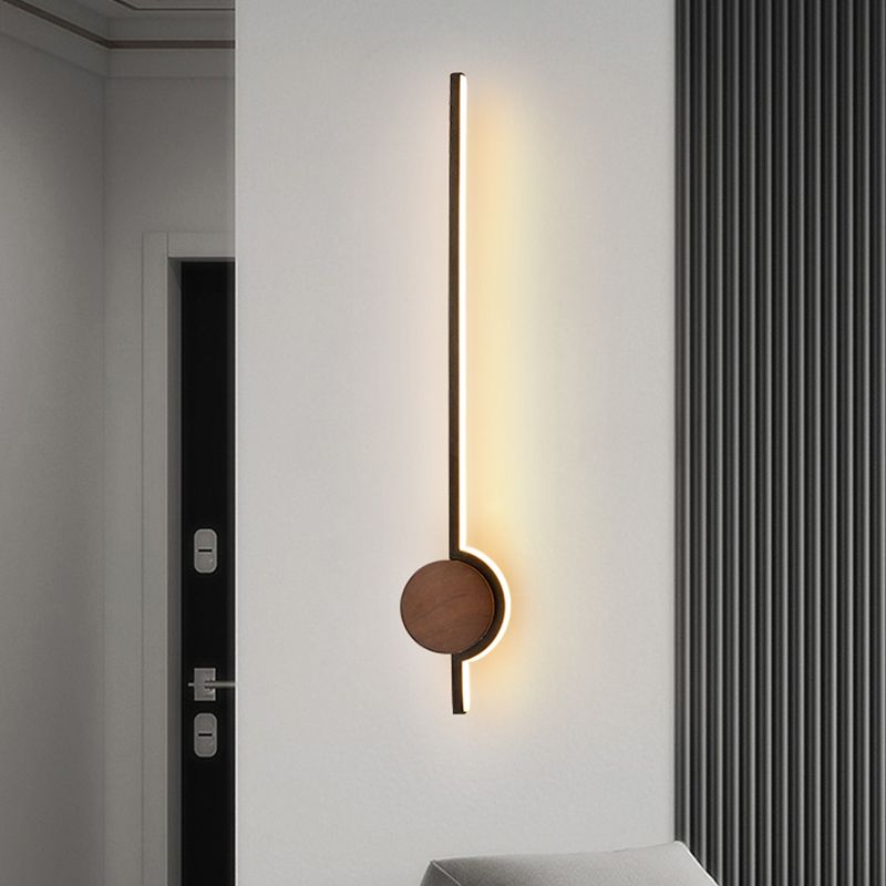 Edge Nordic Linear Vanity Wall Lamp, Black/White/Gold, Bedroom - Cueteks