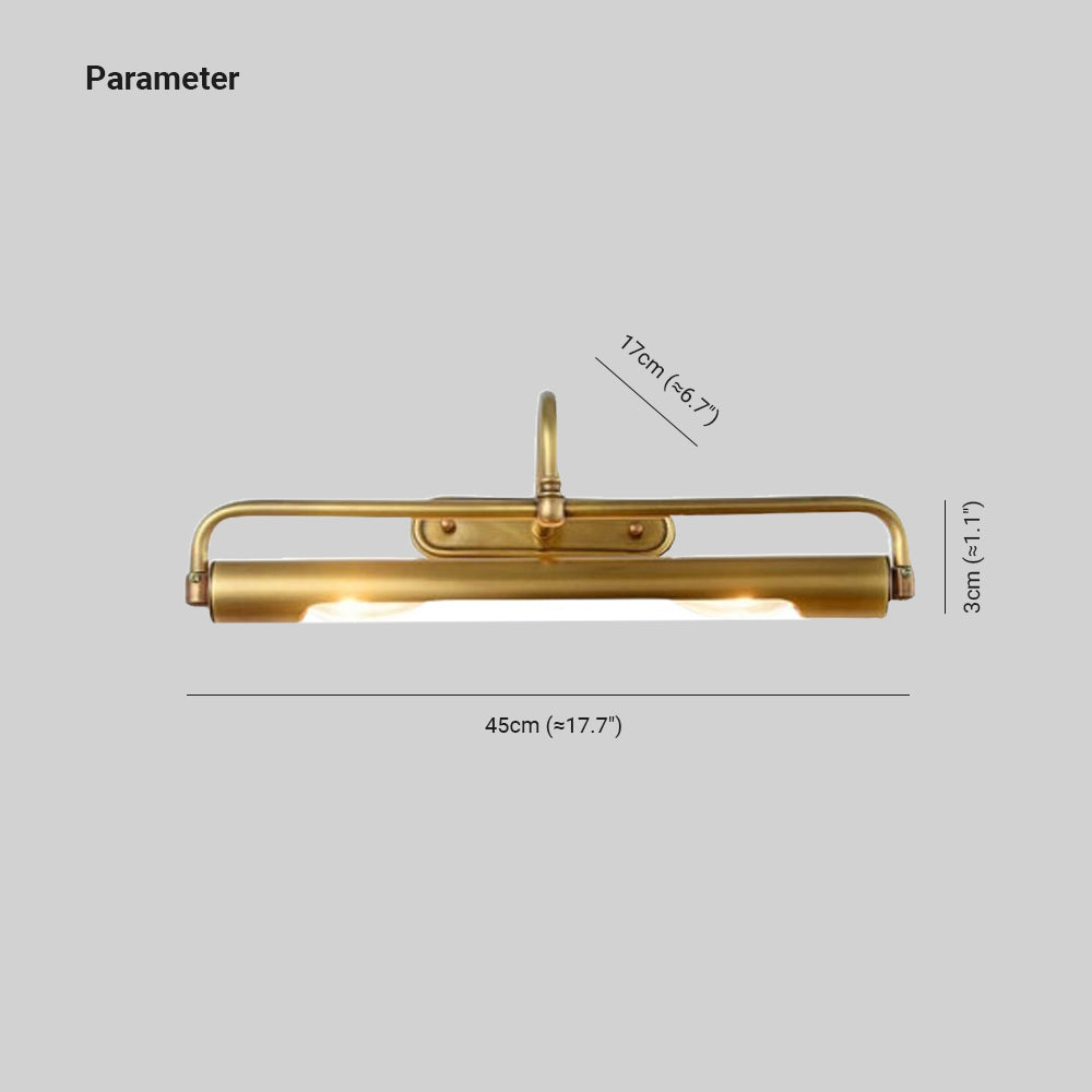 Eryn wall light diagram with 45 cm front width, 17 cm diagonal arm label and 3 cm side label