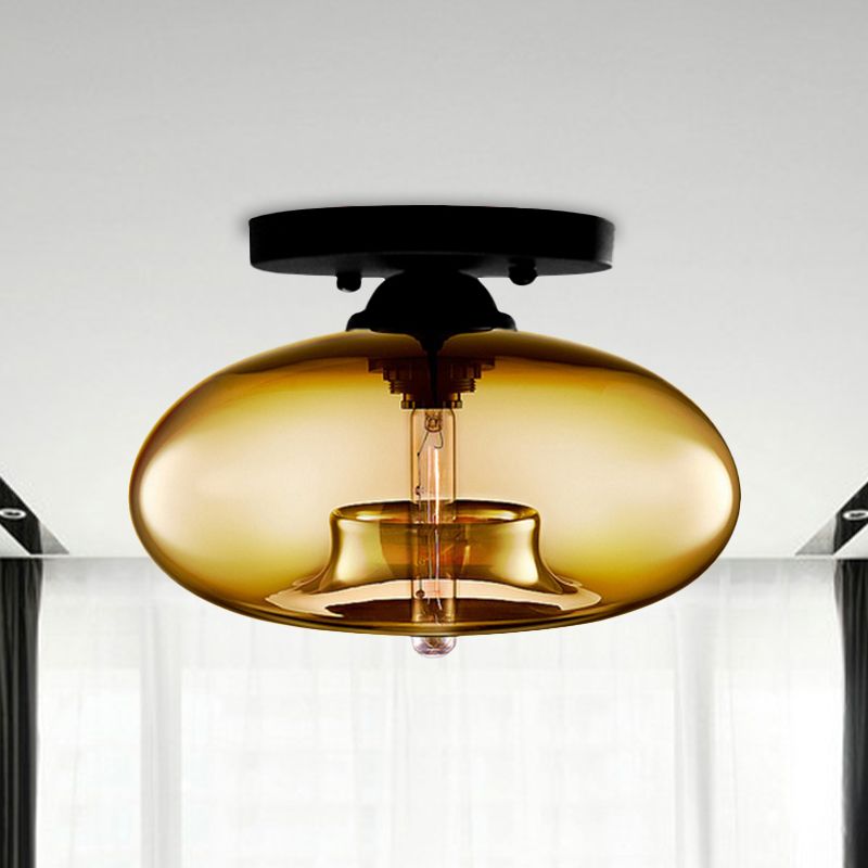 Sanna Industrial Art Deco Globe Flush Mount Ceiling Light Living Room - Cueteks