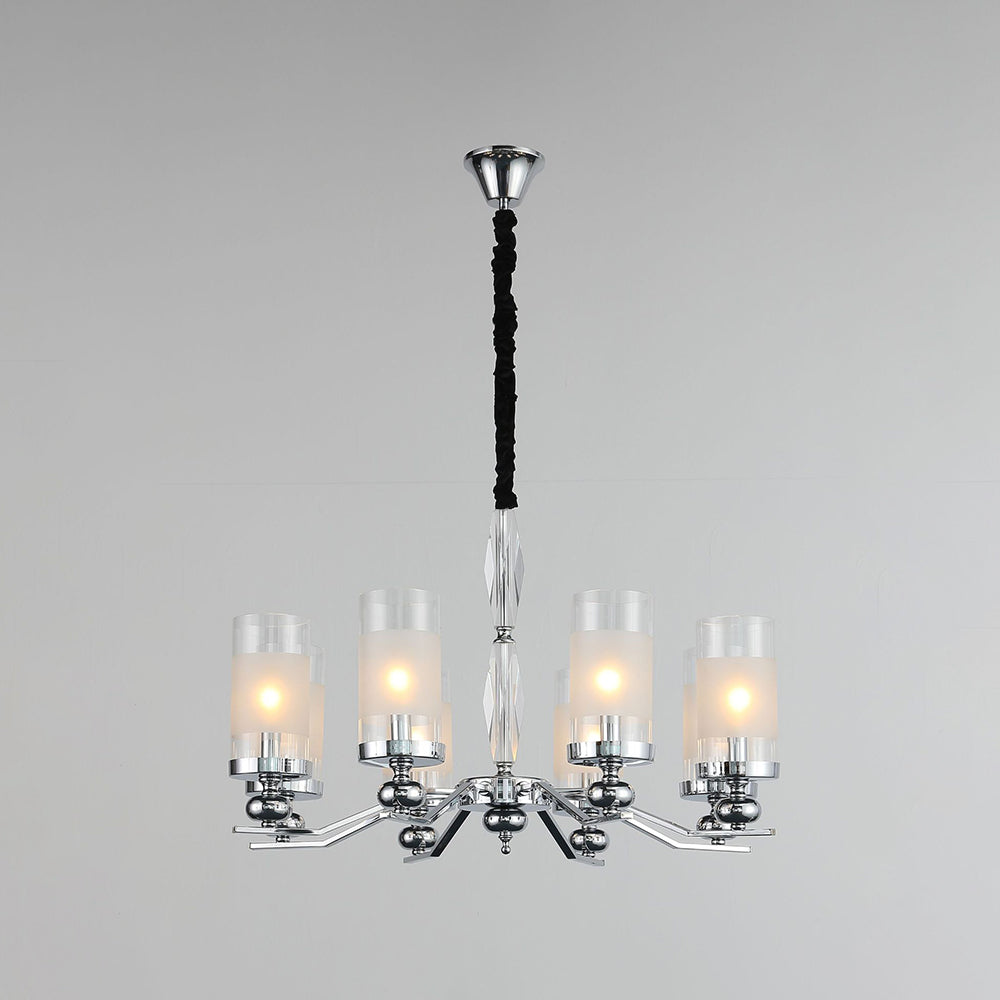 Alessio Retro Silver Metal/Glass Chandelier/Wall Lamp, Living Room - Cueteks