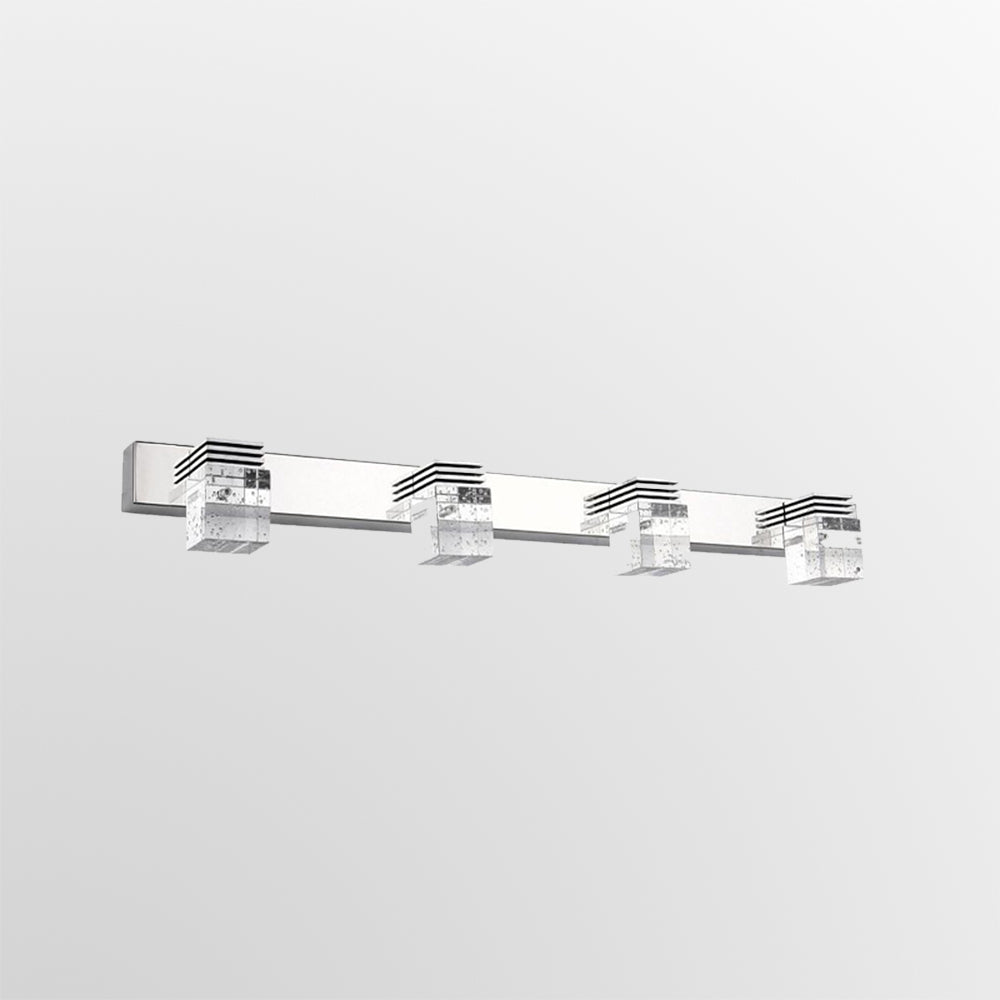 Leigh Modern Square Crystal Vanity Wall Lamp, Bedroom/Bathroom - Cueteks