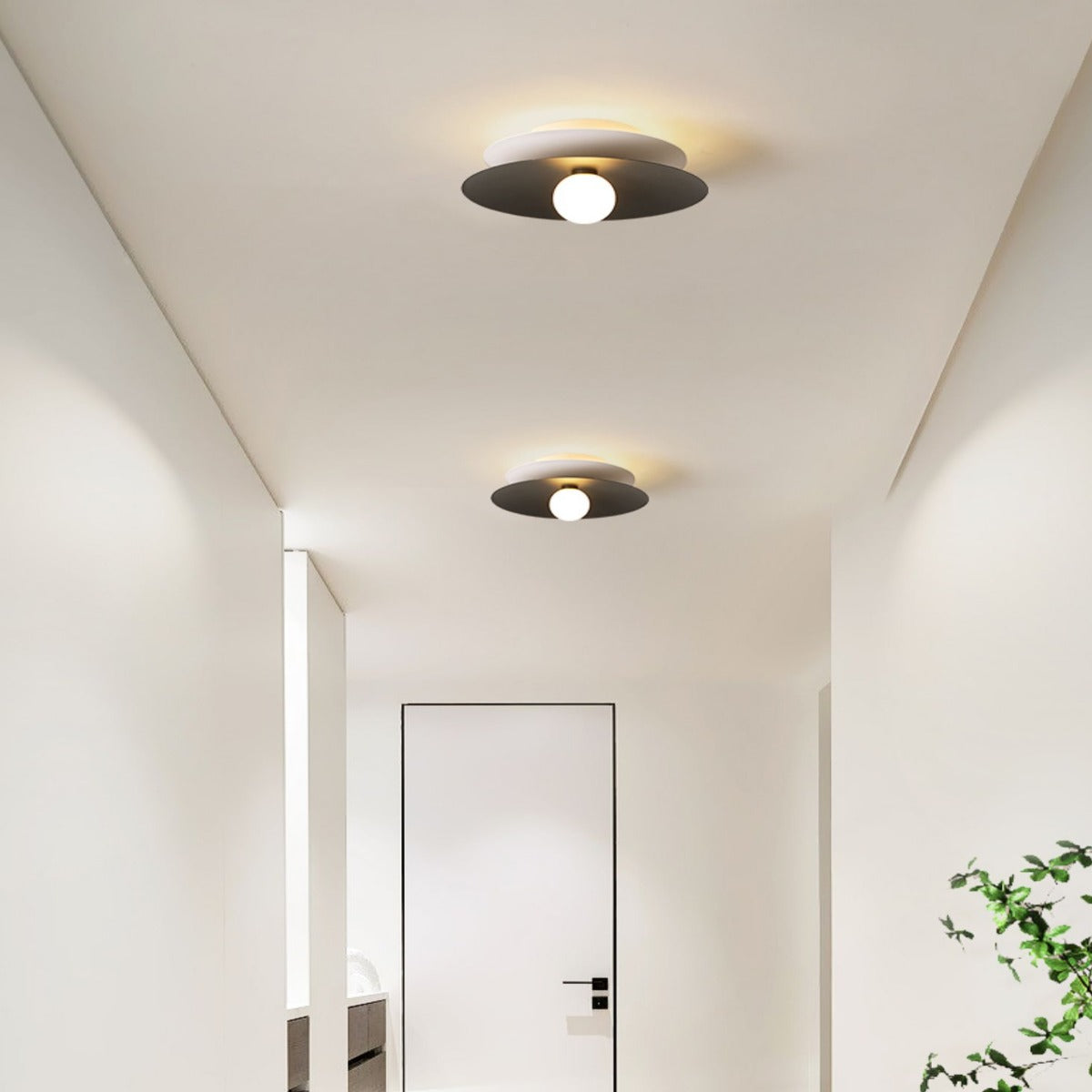 Bella Modern LED Ceiling Light White Red Black Lamp Metal Balcony - Cueteks