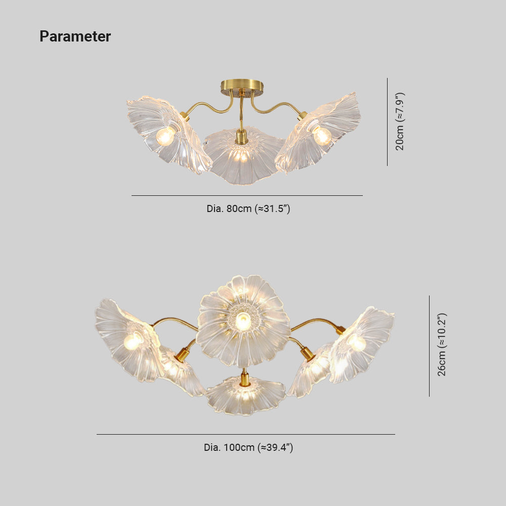 Hailie Modern Flower Ceiling Light  Metal/Glass Clear/Pink Bedroom - Cueteks