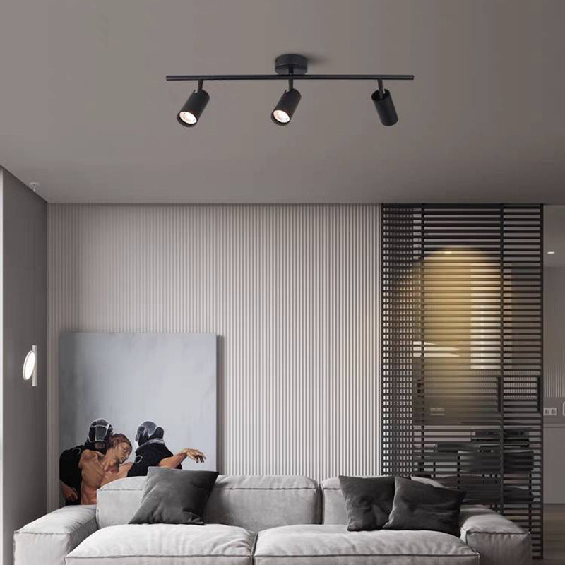 Haney Black Modern Ceiling Light Spotlight Cast, 3 Color, 3/4/5/6 Head - Cueteks