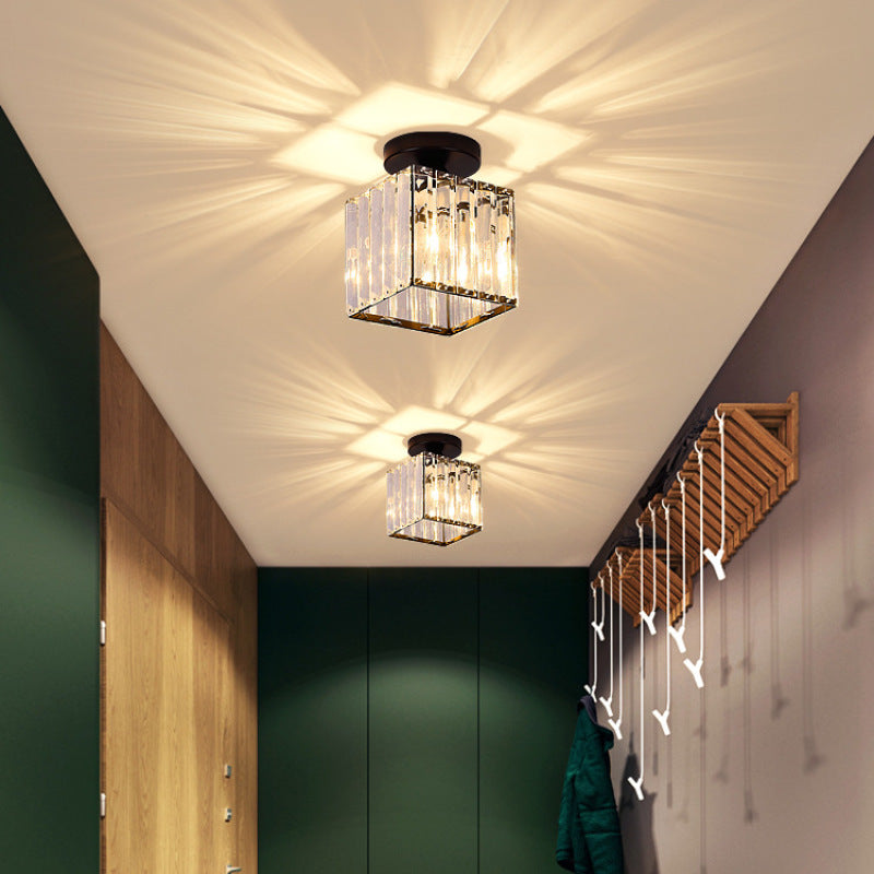Herbert Modern Metal/Crystal Flush Mount Ceiling Light, 3 Colors - Cueteks