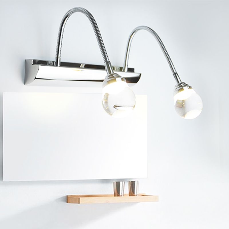 Leigh Modern Curve Around Steel/Acrylic Wall Lamp, White - Cueteks