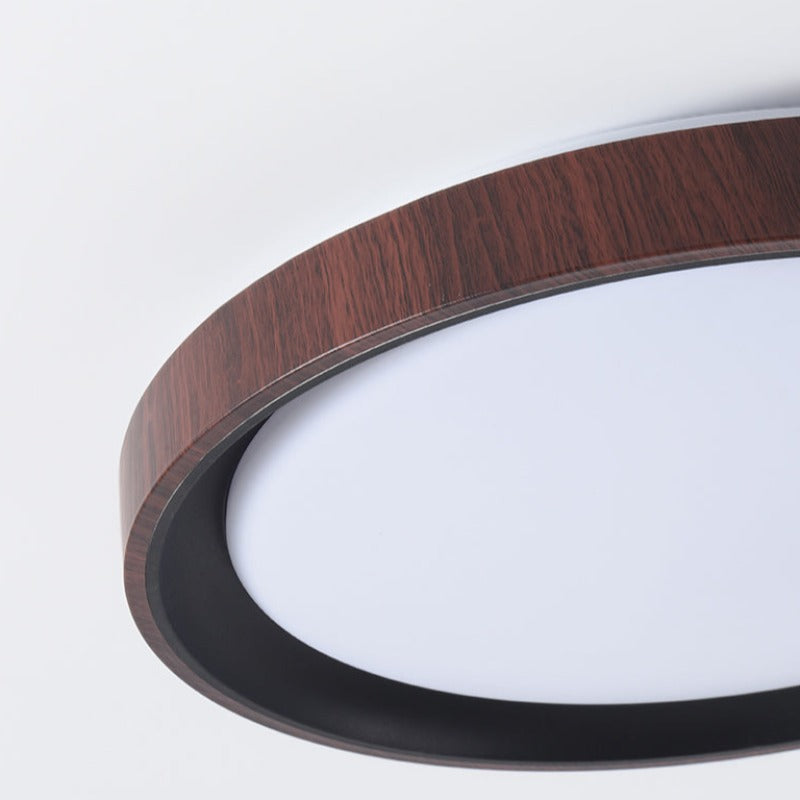 Quinn Modern LED Flush Mount Lighting White Wood/Acrylic Kitchen - Cueteks