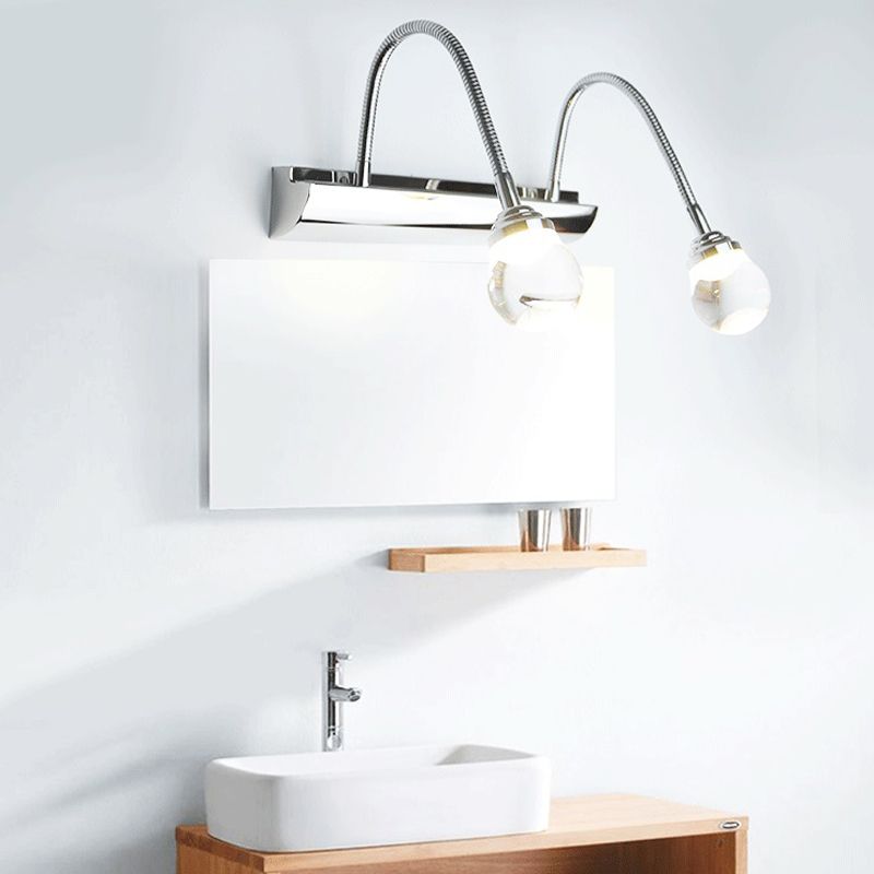 Leigh Modern Curve Around Steel/Acrylic Wall Lamp, White - Cueteks