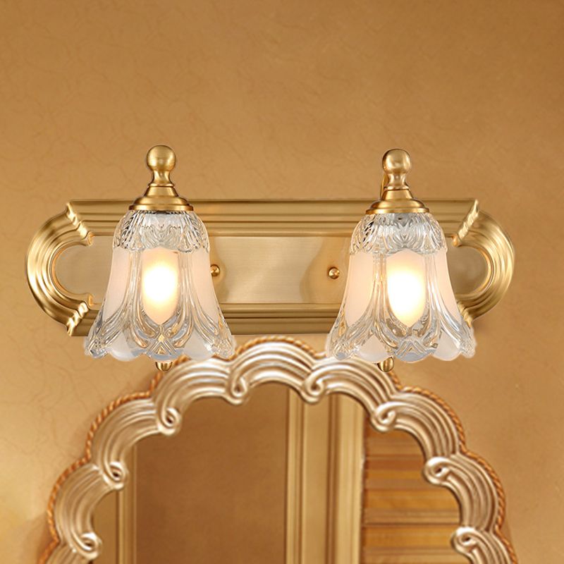 Félicie Modern Flower Metal Vanity Wall Lamp, Gold - Cueteks
