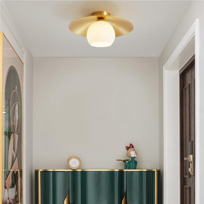 Carins Nordic Retro LED Ceiling Light Metal Glass Corridor Balcony - Cueteks