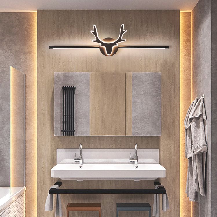 Edge Vintage Antlers Mirror Front Vanity Metal LED Wall Lamp - Cueteks