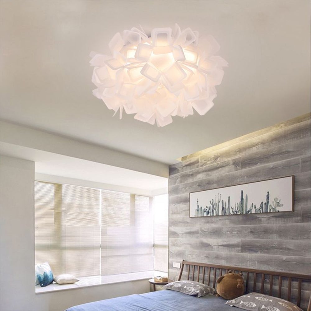 Morandi Art Deco Flower Acrylic Flush Mount Ceiling Light 7 Colors - Cueteks