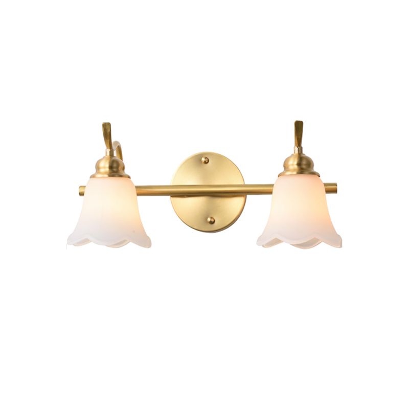 Félicie Vintage Flower Shaped Metal&Glass Lamp Wall, Gold - Cueteks