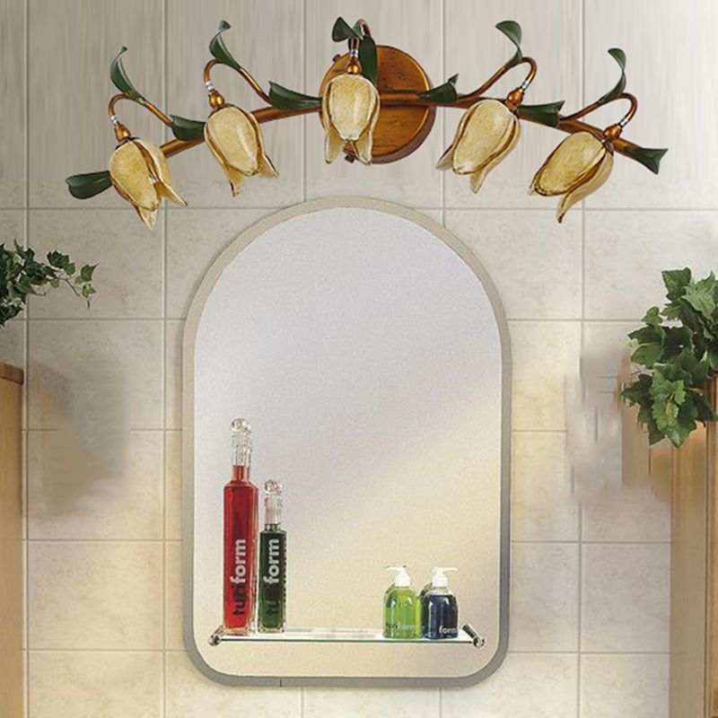 Félicie Vintage Flower Metal&Glass Wall Lamp, Copper - Cueteks