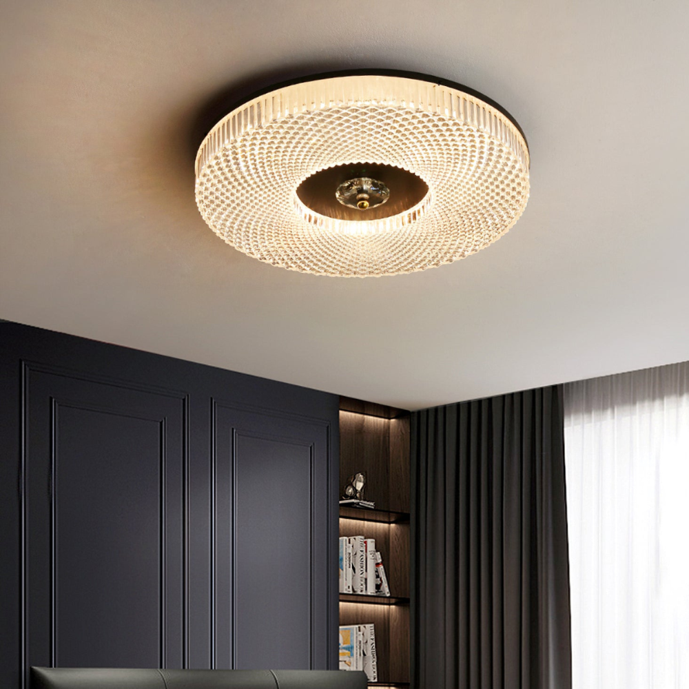 Marliyn Modern Round LED Flush Mount Ceiling Light White/Gold/Black Bedroom - Cueteks