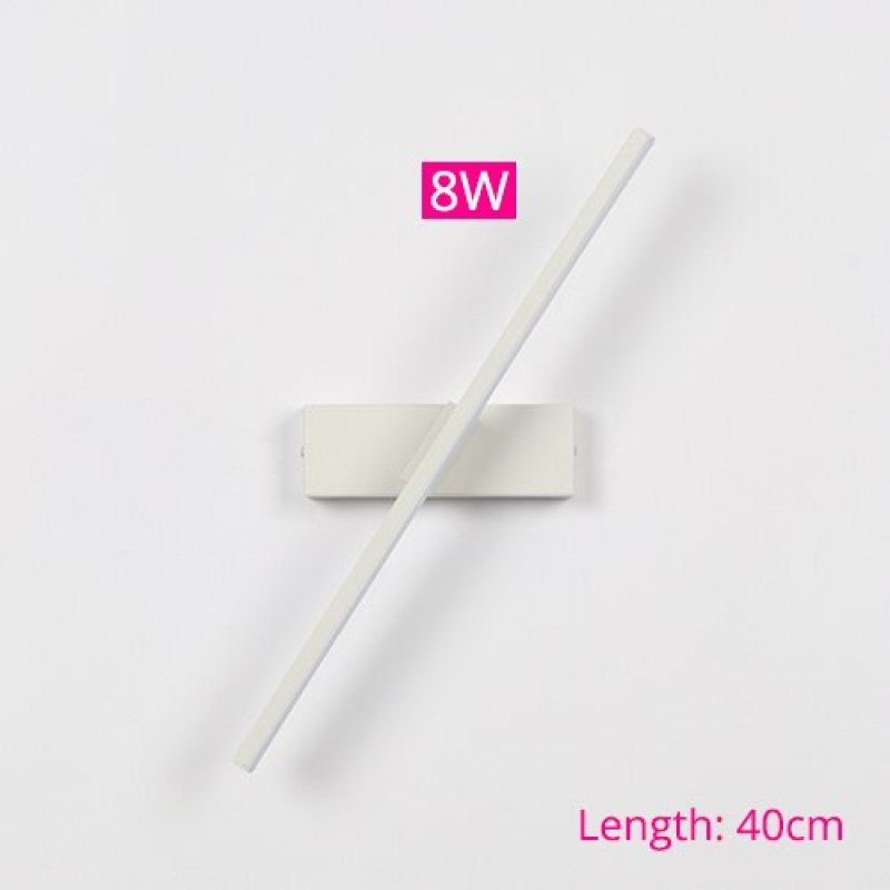 White Edge wall-light bar labeled 40 cm and 8 W
