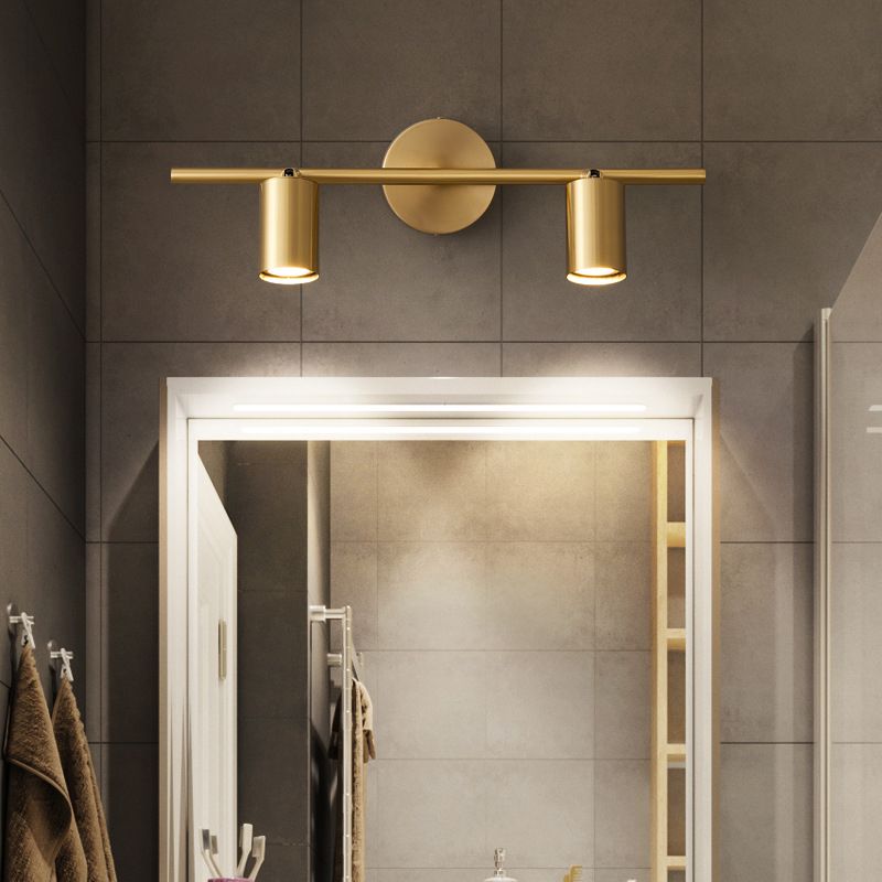 Freja Modern Cylinder Metal Wall Mounted Lamp, Black/Brass - Cueteks