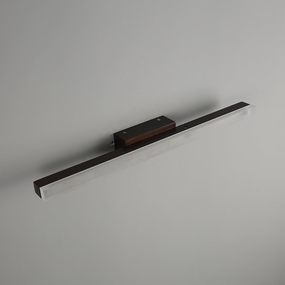 Unlit dark wood-tone bar viewed from above