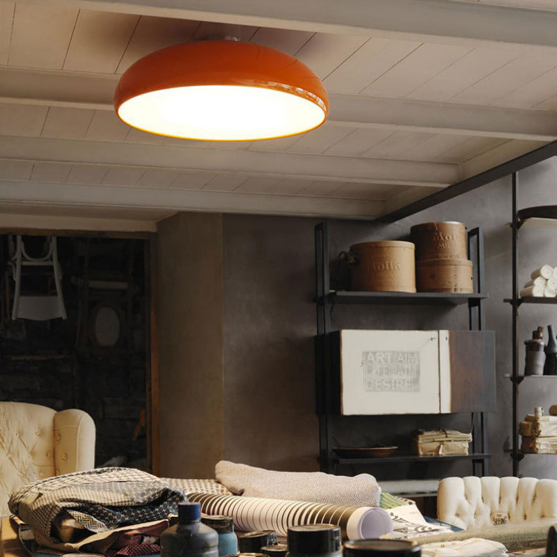 Morandi Vintage LED Ceiling Light White/Black/Red/Orange Metal Bedroom/Living Room - Cueteks