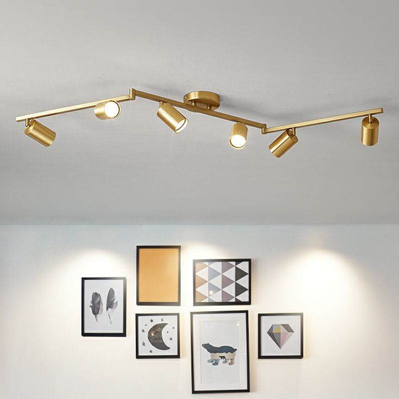 Haney Black Modern Ceiling Light Spotlight Cast, 3 Color, 3/4/5/6 Head - Cueteks