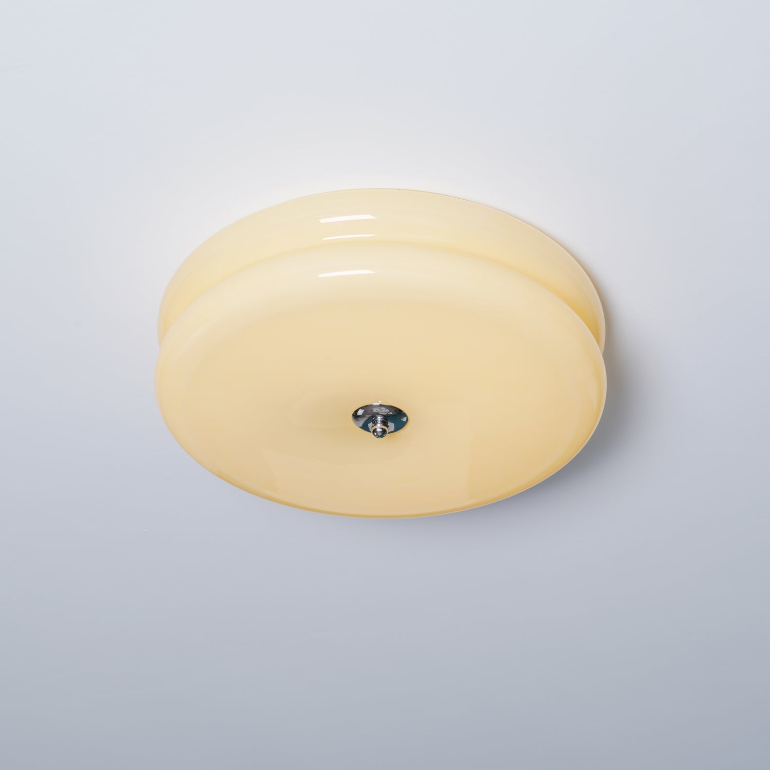 Morandi Modern Round Flush Mount Ceiling Light, White/Beige - Cueteks