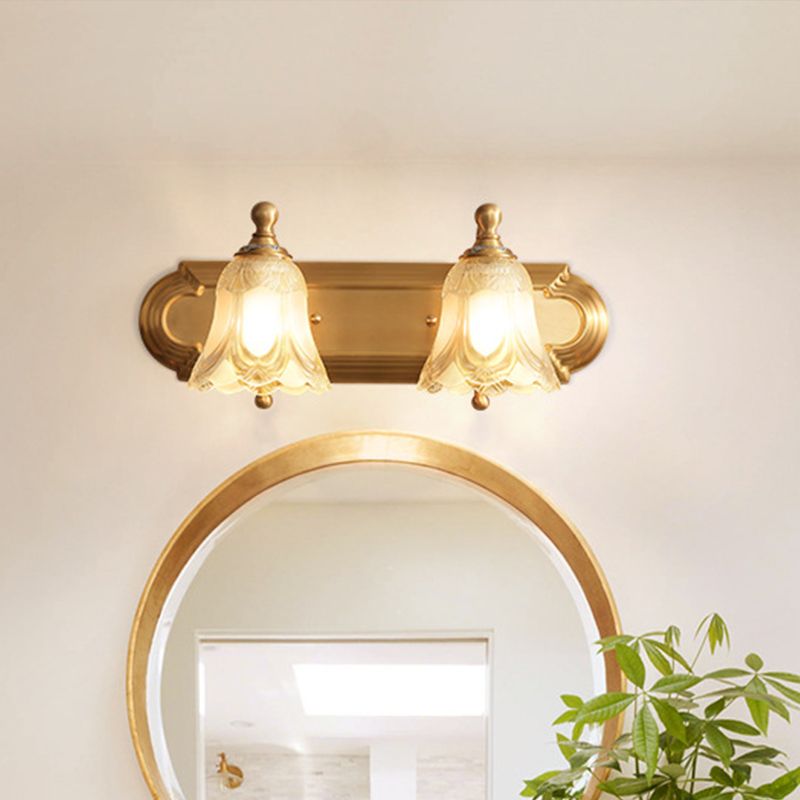 Félicie Modern Flower Metal Vanity Wall Lamp, Gold - Cueteks