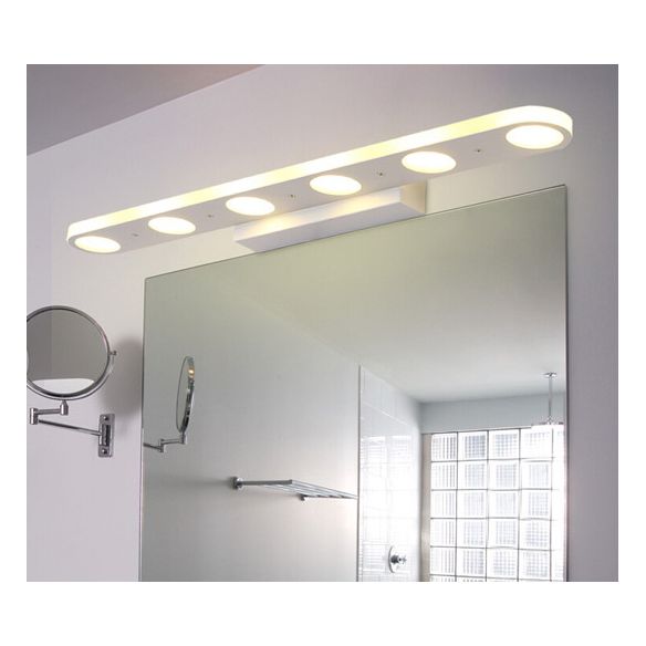 Leigh Modern Oval  Metal/Acrylic Bedroom Wall Lamp, White - Cueteks