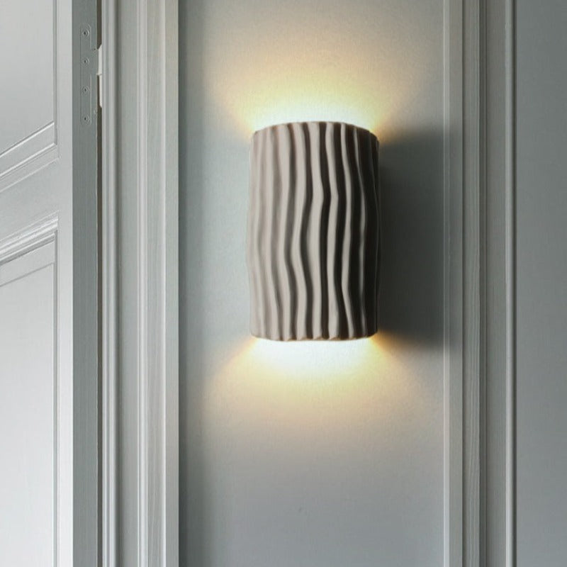 Morandi Retro LED Wall Lamps White/Gray/Orange/Green Resin Bedroom - Cueteks