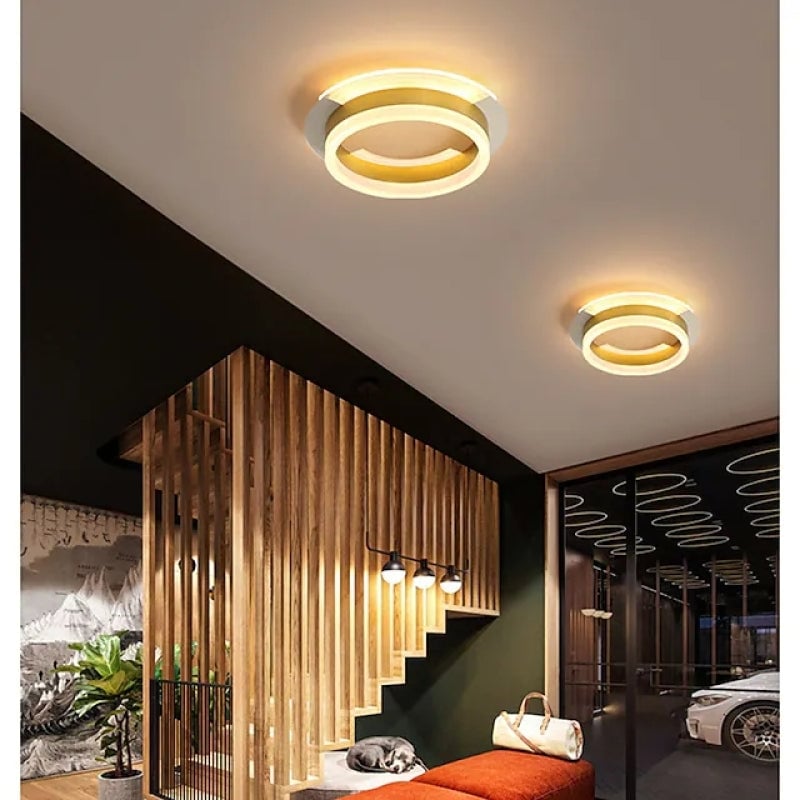 Amos Modern Simple Gold Flush Mount Ceiling Light, Square/Round - Cueteks