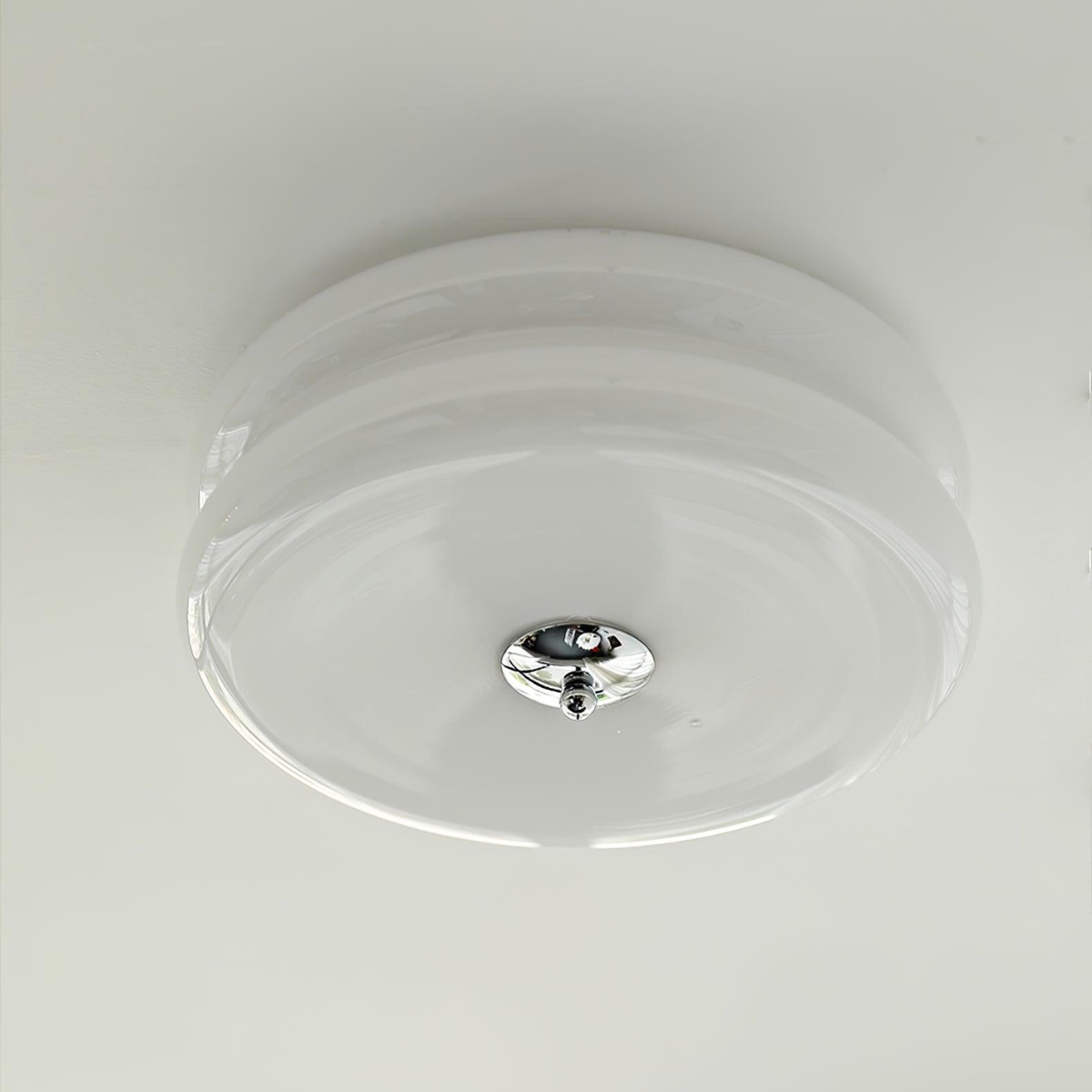 Morandi Modern Round Flush Mount Ceiling Light, White/Beige - Cueteks