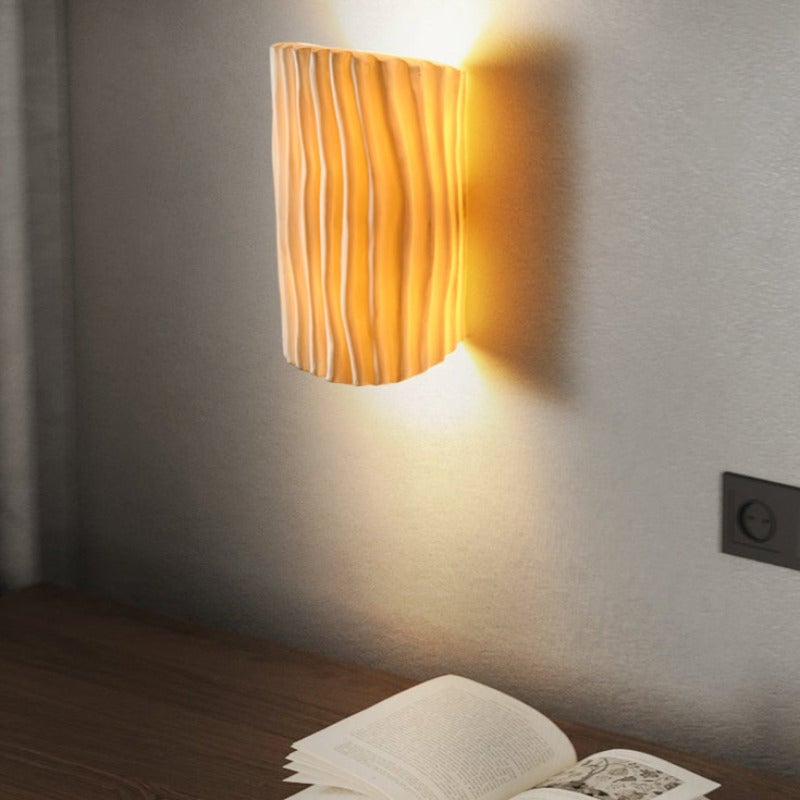 Morandi Retro LED Wall Lamps White/Gray/Orange/Green Resin Bedroom - Cueteks