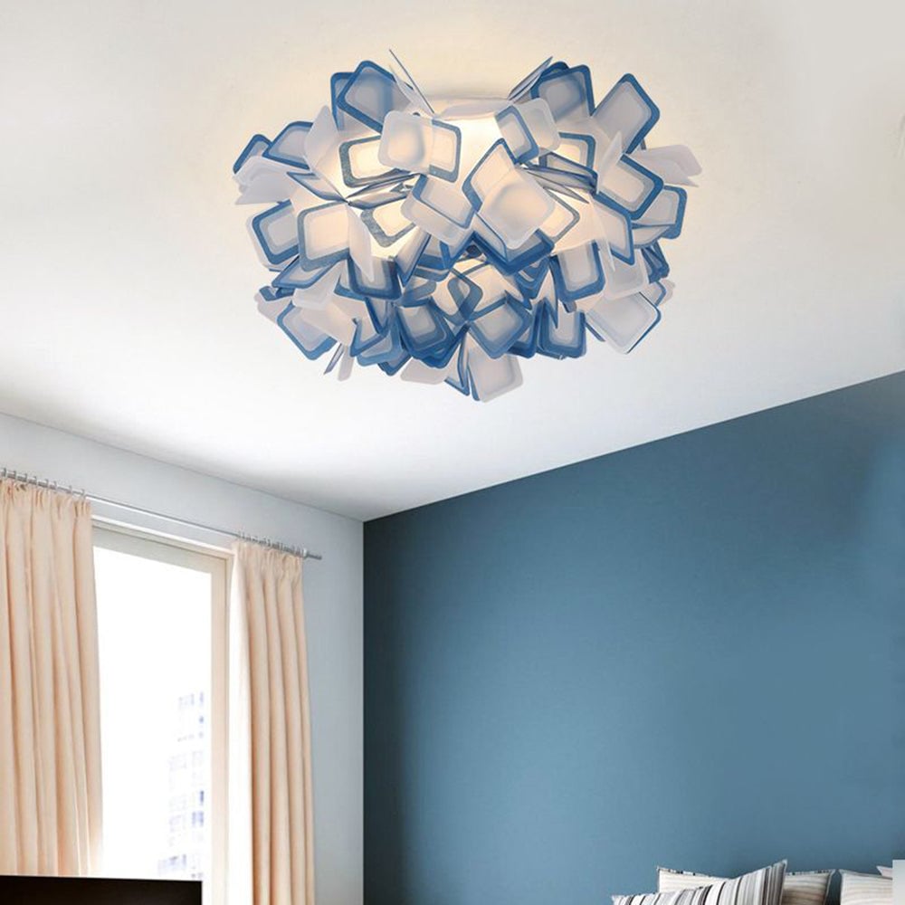 Morandi Art Deco Flower Acrylic Flush Mount Ceiling Light 7 Colors - Cueteks
