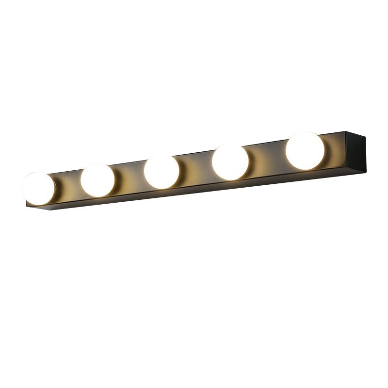 Valentina black five-light vanity bar viewed at an angle