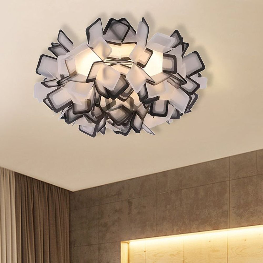 Morandi Art Deco Flower Acrylic Flush Mount Ceiling Light 7 Colors - Cueteks
