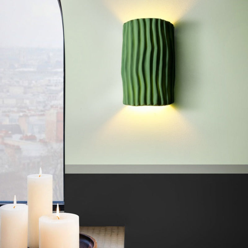 Morandi Retro LED Wall Lamps White/Gray/Orange/Green Resin Bedroom - Cueteks