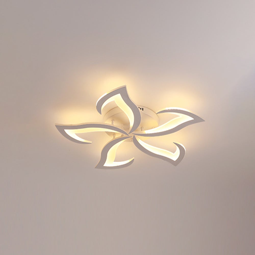 Hana Elegant Flower Flush Mount Ceiling Light, White/Black - Cueteks