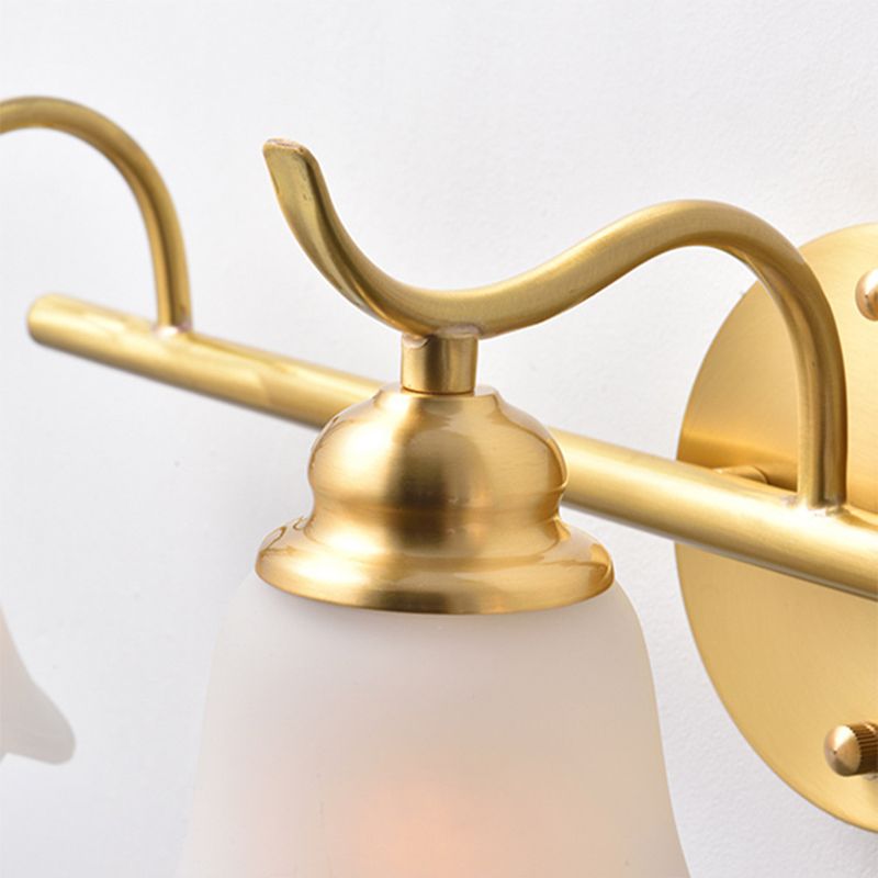 Félicie Vintage Flower Shaped Metal&Glass Lamp Wall, Gold - Cueteks