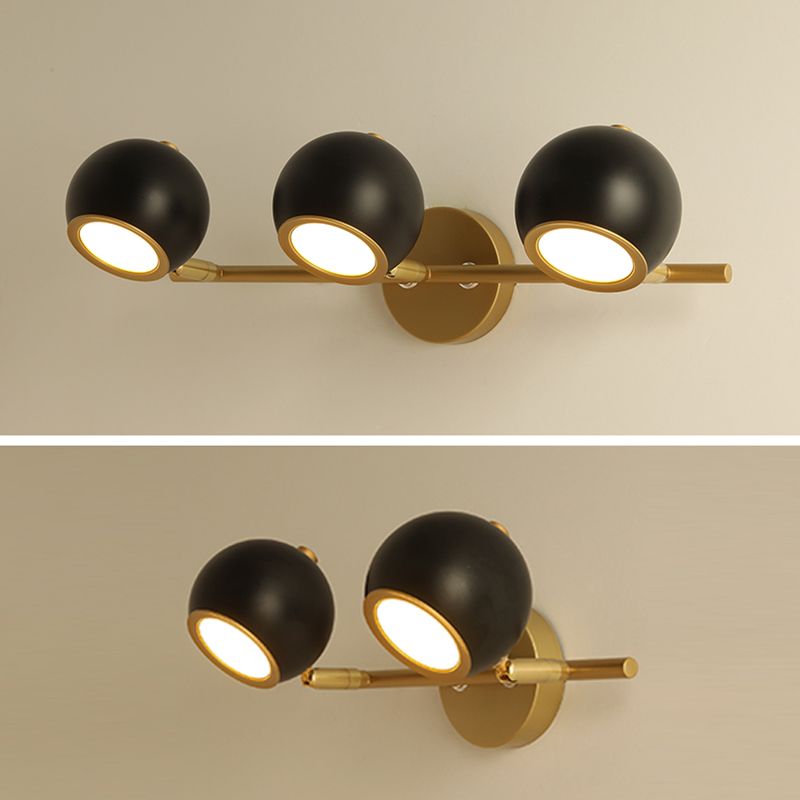 Leigh Modern Globe Metal&Acrylic Wall Lamps, Black/White - Cueteks