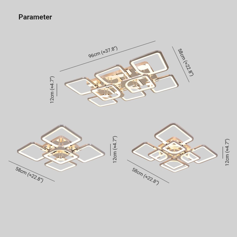 Lacey Modern Square Flush Mount Ceiling Light - Cueteks