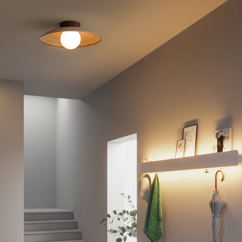 Ozawa Vintage Flush Mount Ceiling Light Wood/Metal/Glass Bar/ Hotels - Cueteks