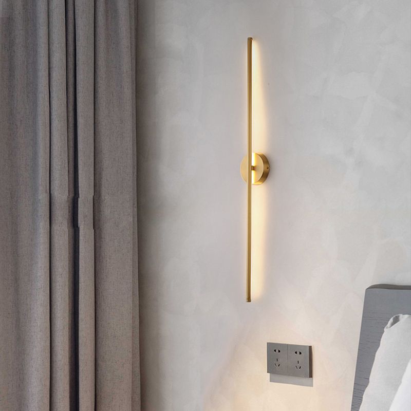 Edge Modern Linear Metal&Silica Gel Wall Mount Lamps, Gold - Cueteks
