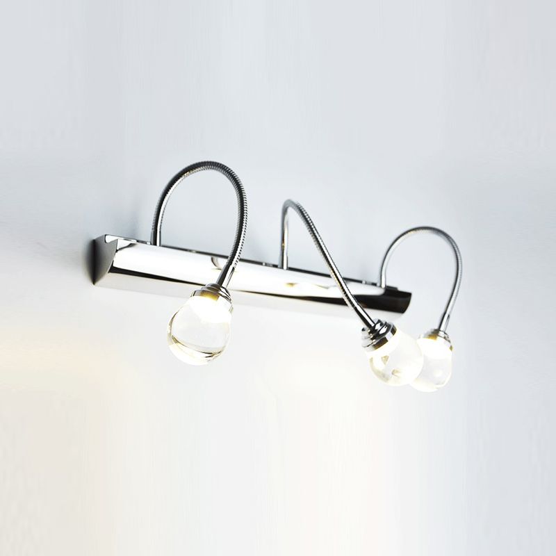 Leigh Modern Curve Around Steel/Acrylic Wall Lamp, White - Cueteks