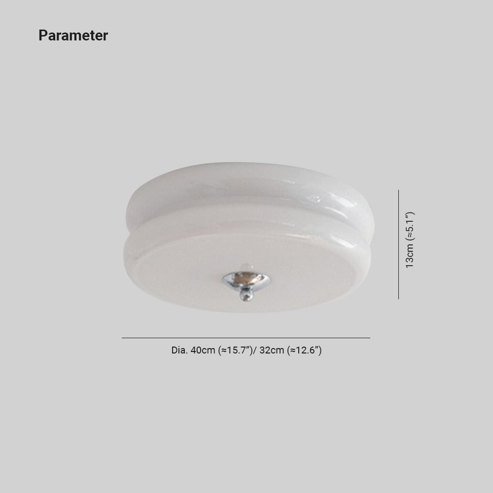 Morandi Modern Round Flush Mount Ceiling Light, White/Beige - Cueteks