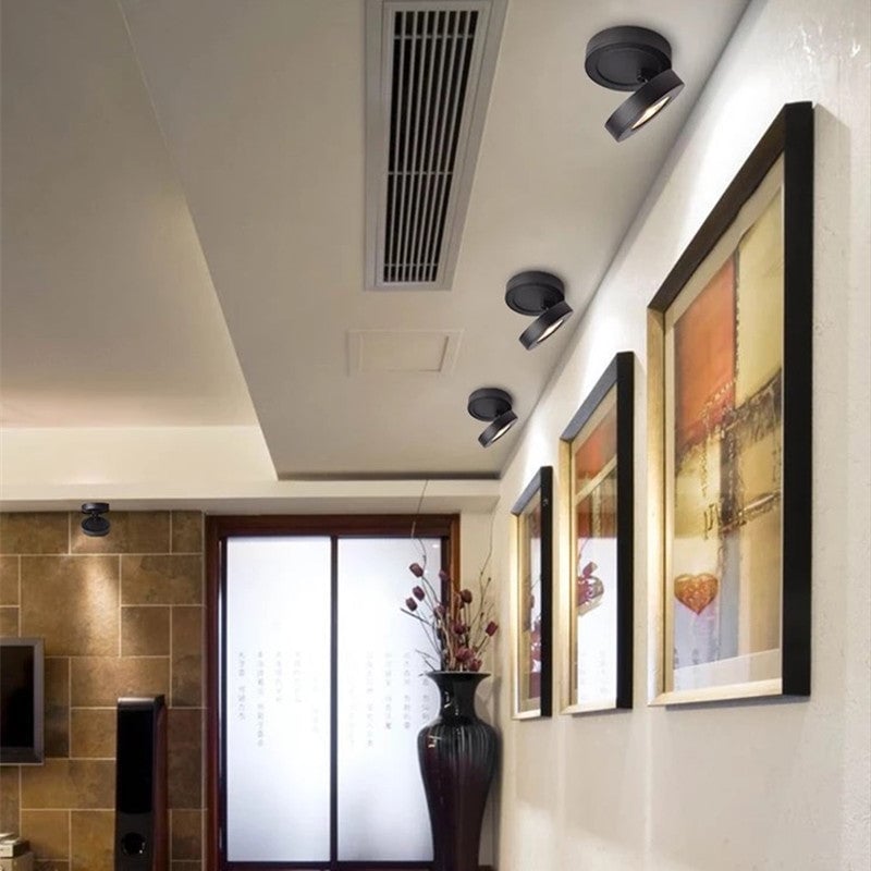Modern Ceiling Lighting Round, Novak Flush Mount, White/Black, Kitchen - Cueteks