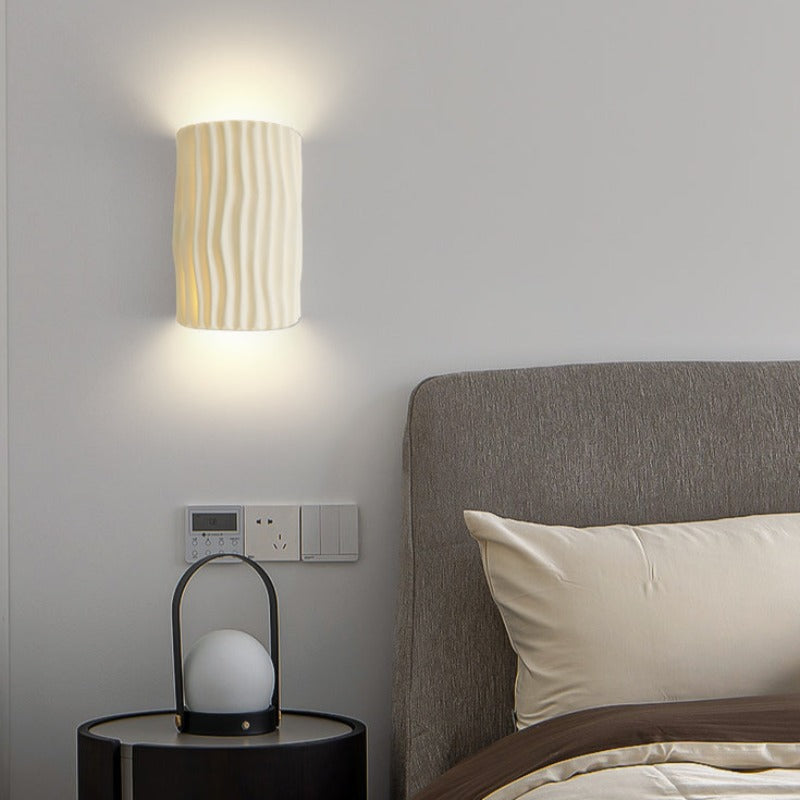 Morandi Retro LED Wall Lamps White/Gray/Orange/Green Resin Bedroom - Cueteks